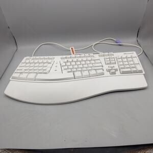 Vintage Microsoft KU-0045 Natural Keyboard Elite Ergonomic ps2 White